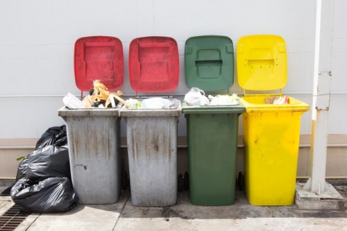 Different types of waste being sorted